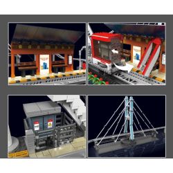 MouldKing 16052 Mould King 16052 non  TOA TÀU ĐÔ THỊ bộ đồ chơi xếp lắp ráp ghép mô hình City URBAN RAILCAR Thành Phố 1488 khối