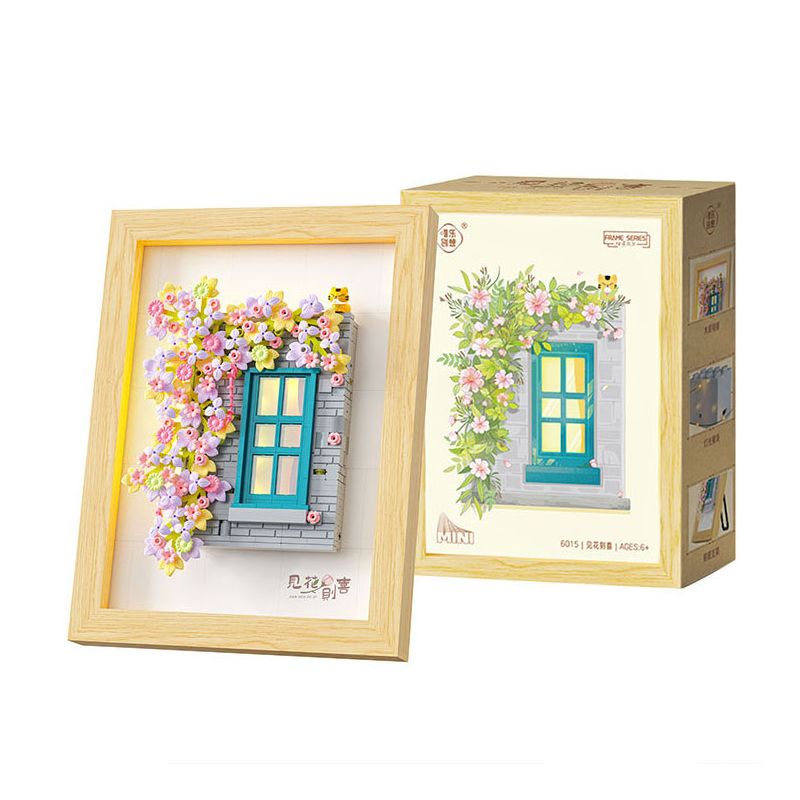 WEILE CHUANGXIANG 6015 non  HẠNH PHÚC KHI ĐƯỢC NGẮM HOA bộ đồ chơi xếp lắp ráp ghép mô hình Arts & Crafts 526 khối