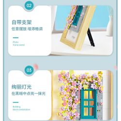 WEILE CHUANGXIANG 6015 non  HẠNH PHÚC KHI ĐƯỢC NGẮM HOA bộ đồ chơi xếp lắp ráp ghép mô hình Arts & Crafts 526 khối