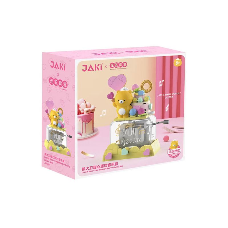 JAKI JK6201 6201 non  CĂNG TIN YUANQI HỘP NHẠC BỮA TIỆC TÌNH YÊU CỦA DAVID XIONG bộ đồ chơi xếp lắp ráp ghép mô hình Movie & Game DAVID BEAR SWEETHEART PARTY MUSIC BOX Phim Và Trò Chơi