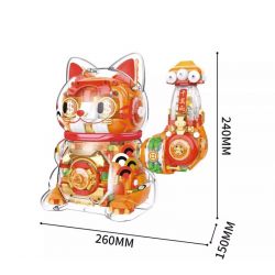 JAKI JK8888-1 8888-1 JK8888-2 8888-2 non  SÁNG TẠO THỜI THƯỢNG MÈO SIÊU MAY MẮN bộ đồ chơi xếp lắp ráp ghép mô hình SUPER LUCKY CAT