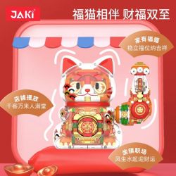 JAKI JK8888-1 8888-1 JK8888-2 8888-2 non  SÁNG TẠO THỜI THƯỢNG MÈO SIÊU MAY MẮN bộ đồ chơi xếp lắp ráp ghép mô hình SUPER LUCKY CAT