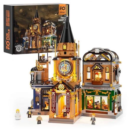 FUNWHOLE F9017 9017 non  TRUNG TÂM THƯƠNG MẠI STEAMPUNK bộ đồ chơi xếp lắp ráp ghép mô hình Creator STEAMPUNK TRADING CENTER Sáng Tạo 2688 khối