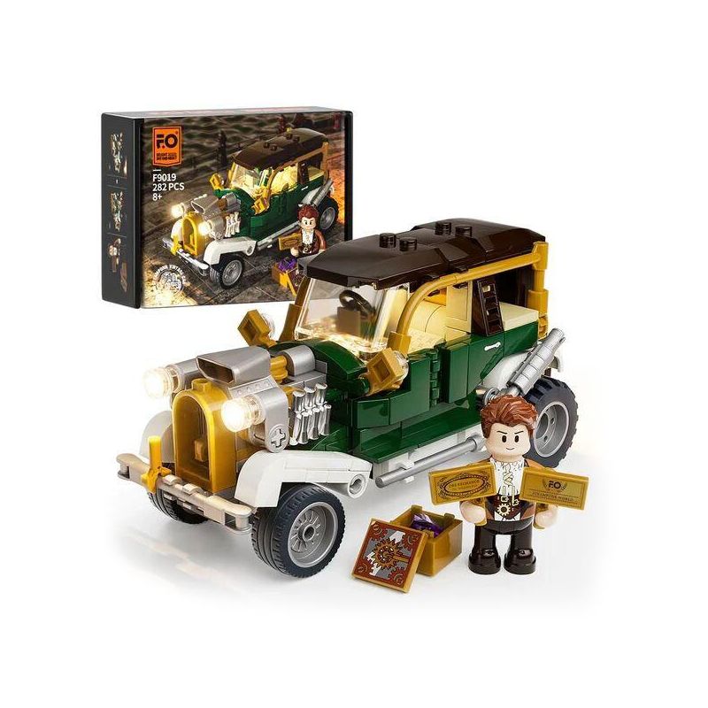 FUNWHOLE F9019 9019 non  XE CỔ ĐIỂN PHONG CÁCH STEAMPUNK bộ đồ chơi xếp lắp ráp ghép mô hình Creator STEAMPUNK HOTROD Sáng Tạo 282 khối