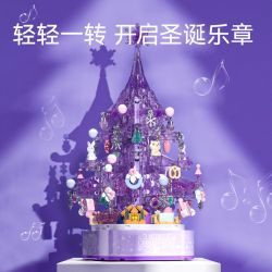 SEMBO 605029 non  HỘP NHẠC CÂY THÔNG NOEL GIẢ TƯỞNG bộ đồ chơi xếp lắp ráp ghép mô hình Creator FANTASY CHRISTMAS TREE Sáng Tạo 729 khối