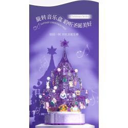 SEMBO 605029 non  HỘP NHẠC CÂY THÔNG NOEL GIẢ TƯỞNG bộ đồ chơi xếp lắp ráp ghép mô hình Creator FANTASY CHRISTMAS TREE Sáng Tạo 729 khối