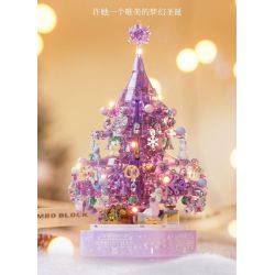 SEMBO 605029 non  HỘP NHẠC CÂY THÔNG NOEL GIẢ TƯỞNG bộ đồ chơi xếp lắp ráp ghép mô hình Creator FANTASY CHRISTMAS TREE Sáng Tạo 729 khối