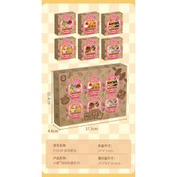 FORANGE FC8288 8288 non  BỘ SƯU TẬP MINI 6 HỘP CƠM TRƯA BÁNH TRÁI CÂY CUỘN ĐỒ ĂN NHANH KIỂU MỸ SUSHI BĂNG CHUYỀN MÌ NƯỚNG MỚI HẠNH NHÂN TẦNG bộ đồ chơi xếp lắp ráp ghép mô hình 843 khối