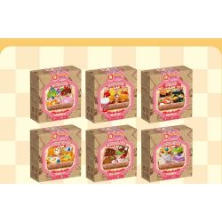 FORANGE FC8288 8288 non  BỘ SƯU TẬP MINI 6 HỘP CƠM TRƯA BÁNH TRÁI CÂY CUỘN ĐỒ ĂN NHANH KIỂU MỸ SUSHI BĂNG CHUYỀN MÌ NƯỚNG MỚI HẠNH NHÂN TẦNG bộ đồ chơi xếp lắp ráp ghép mô hình 843 khối