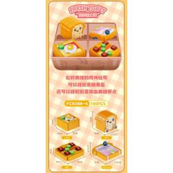 FORANGE FC8288 8288 non  BỘ SƯU TẬP MINI 6 HỘP CƠM TRƯA BÁNH TRÁI CÂY CUỘN ĐỒ ĂN NHANH KIỂU MỸ SUSHI BĂNG CHUYỀN MÌ NƯỚNG MỚI HẠNH NHÂN TẦNG bộ đồ chơi xếp lắp ráp ghép mô hình 843 khối