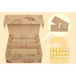 FORANGE FC8288 8288 non  BỘ SƯU TẬP MINI 6 HỘP CƠM TRƯA BÁNH TRÁI CÂY CUỘN ĐỒ ĂN NHANH KIỂU MỸ SUSHI BĂNG CHUYỀN MÌ NƯỚNG MỚI HẠNH NHÂN TẦNG bộ đồ chơi xếp lắp ráp ghép mô hình 843 khối