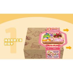 FORANGE FC8288 8288 non  BỘ SƯU TẬP MINI 6 HỘP CƠM TRƯA BÁNH TRÁI CÂY CUỘN ĐỒ ĂN NHANH KIỂU MỸ SUSHI BĂNG CHUYỀN MÌ NƯỚNG MỚI HẠNH NHÂN TẦNG bộ đồ chơi xếp lắp ráp ghép mô hình 843 khối