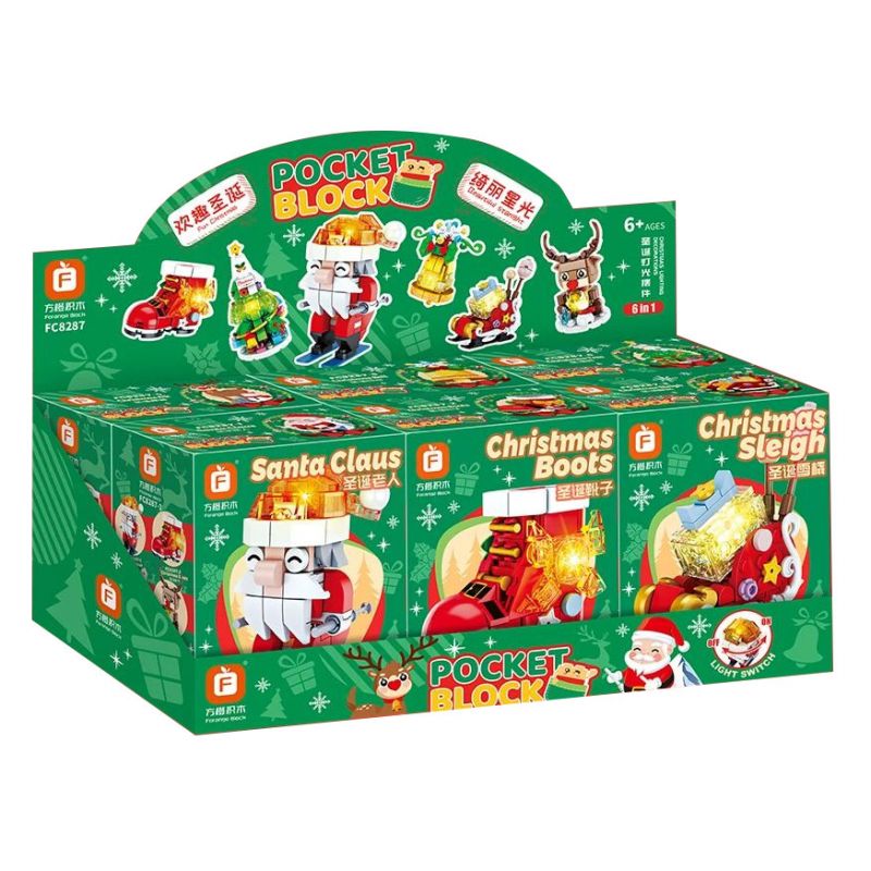 FORANGE FC8287 8287 non  BỘ SƯU TẬP NHỎ 9 ĐỒ TRANG TRÍ ĐÈN GIÁNG SINH bộ đồ chơi xếp lắp ráp ghép mô hình Creator Sáng Tạo 602 khối