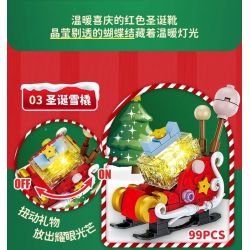 FORANGE FC8287 8287 non  BỘ SƯU TẬP NHỎ 9 ĐỒ TRANG TRÍ ĐÈN GIÁNG SINH bộ đồ chơi xếp lắp ráp ghép mô hình Creator Sáng Tạo 602 khối