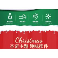 FORANGE FC8287 8287 non  BỘ SƯU TẬP NHỎ 9 ĐỒ TRANG TRÍ ĐÈN GIÁNG SINH bộ đồ chơi xếp lắp ráp ghép mô hình Creator Sáng Tạo 602 khối