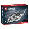REOBRIX 33037 non  TRỰC THĂNG VẬN TẢI CH-53 bộ đồ chơi xếp lắp ráp ghép mô hình Military Army CH-53 TRANSPORT HELICOPTER Quân Sự Bộ Đội 2192 khối