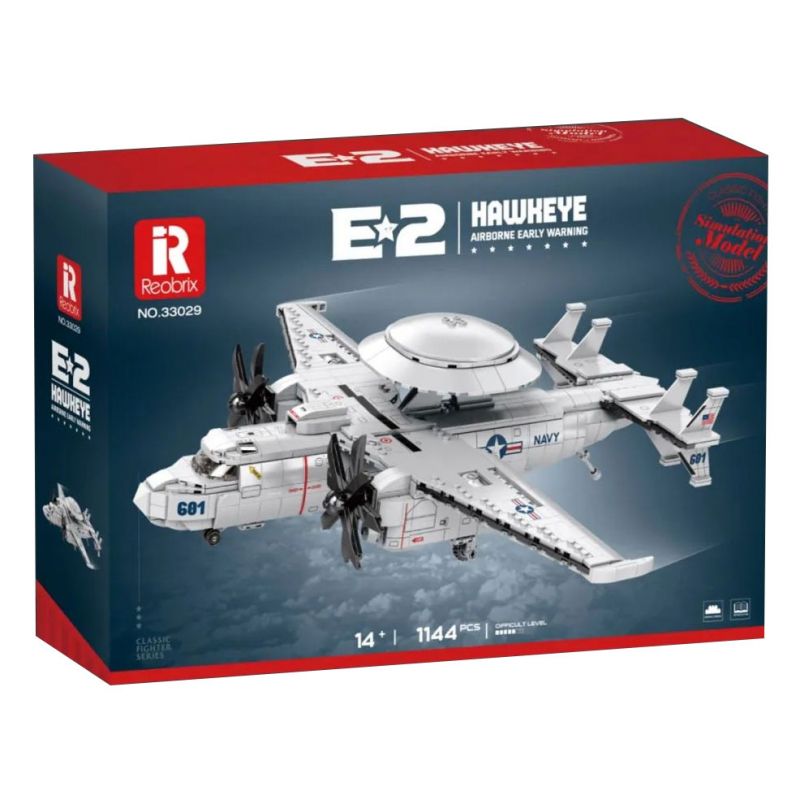 SEMBO 608063 non  MÁY BAY CẢNH BÁO SỚM TRÊN TÀU SÂN E2 bộ đồ chơi xếp lắp ráp ghép mô hình Military Army E2 HAWKEYE AIRBORNE EARLY WARNING Quân Sự Bộ Đội 97 khối