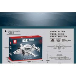 SEMBO 608063 non  MÁY BAY CẢNH BÁO SỚM TRÊN TÀU SÂN E2 bộ đồ chơi xếp lắp ráp ghép mô hình Military Army E2 HAWKEYE AIRBORNE EARLY WARNING Quân Sự Bộ Đội 97 khối