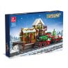 JIESTAR 89142 non  GA XE LỬA GIÁNG SINH bộ đồ chơi xếp lắp ráp ghép mô hình Creator THE RAILWAY STATION CHRISTMAS Sáng Tạo 1362 khối