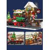 JIESTAR 89142 non  GA XE LỬA GIÁNG SINH bộ đồ chơi xếp lắp ráp ghép mô hình Creator THE RAILWAY STATION CHRISTMAS Sáng Tạo 1362 khối