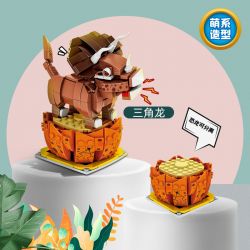 FAIR 9008 non  PHIÊN BẢN Q CỦA KHỦNG LONG TRICERATOPS bộ đồ chơi xếp lắp ráp ghép mô hình 270 khối
