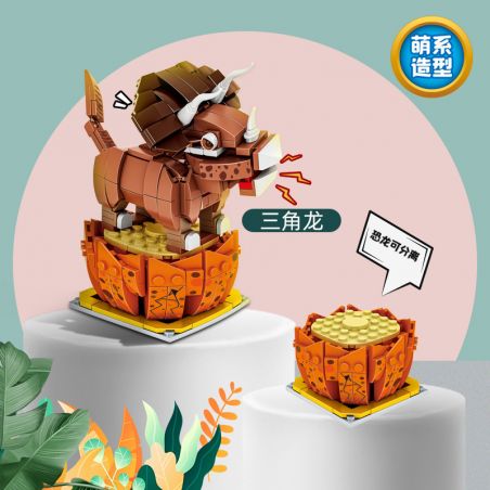 FAIR 9008 non  PHIÊN BẢN Q CỦA KHỦNG LONG TRICERATOPS bộ đồ chơi xếp lắp ráp ghép mô hình 270 khối
