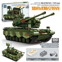 Kazi KY84143 84143 non  XE TĂNG PHÒNG KHÔNG CHEETAH bộ đồ chơi xếp lắp ráp ghép mô hình Military Army Quân Sự Bộ Đội 1101 khối