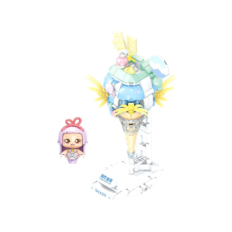 SEMBO 615008 non  NÓN VANI MUỐI BIỂN bộ đồ chơi xếp lắp ráp ghép mô hình Candy Planet Hành Tinh Kẹo Nghọt 292 khối