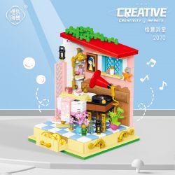 WEIGHT WL2070 2070 non  PHÒNG TẮM ĐẸP bộ đồ chơi xếp lắp ráp ghép mô hình Disney Princess FAIRYTALE TOWN Công Chúa