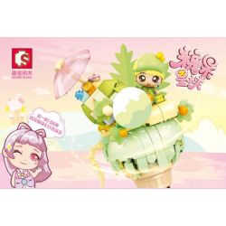 SEMBO 615006 non  NÓN MATCHA BẠC HÀ bộ đồ chơi xếp lắp ráp ghép mô hình Candy Planet Hành Tinh Kẹo Nghọt 320 khối
