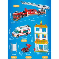 FORANGE FC3110 3110 non  ĐỘI PCCC & CNCH TP. bộ đồ chơi xếp lắp ráp ghép mô hình Fire Rescure FIRE FIGHTERS Cứu Hỏa 866 khối