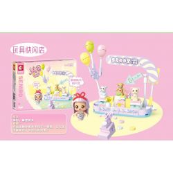 SEMBO 615018 non  POP-UP CỬA HÀNG TRÀ SỮA bộ đồ chơi xếp lắp ráp ghép mô hình Candy Planet Hành Tinh Kẹo Nghọt 136 khối