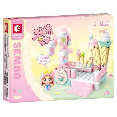 SEMBO 615017 non  CỬA HÀNG POP-UP KEM bộ đồ chơi xếp lắp ráp ghép mô hình Candy Planet Hành Tinh Kẹo Nghọt 124 khối
