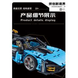 PanlosBrick 673002 Panlos Brick 673002 non  MCLAREN SENNA GTR tỷ lệ 1:14 bộ đồ chơi xếp lắp ráp ghép mô hình  Kỹ Thuật Công Nghệ Cao Mô Hình Phương Tiện 1610 khối