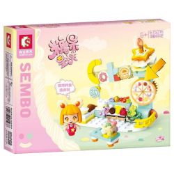 SEMBO 615016 non  CỬA HÀNG POP-UP BÁNH bộ đồ chơi xếp lắp ráp ghép mô hình Candy Planet Hành Tinh Kẹo Nghọt 128 khối