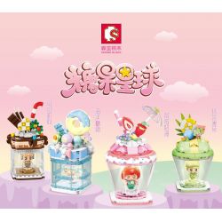 SEMBO 615014 non  BĂNG GIÁ ĐẠI DƯƠNG bộ đồ chơi xếp lắp ráp ghép mô hình Candy Planet Hành Tinh Kẹo Nghọt 173 khối