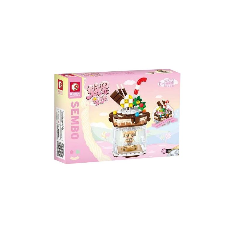 SEMBO 615012 non  NGƯỜI YÊU CA CAO bộ đồ chơi xếp lắp ráp ghép mô hình Candy Planet Hành Tinh Kẹo Nghọt 194 khối