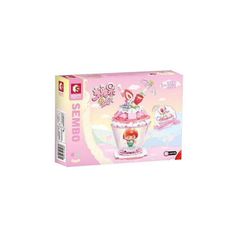 SEMBO 615011 non  KEM MÂM XÔI bộ đồ chơi xếp lắp ráp ghép mô hình Candy Planet Hành Tinh Kẹo Nghọt 144 khối