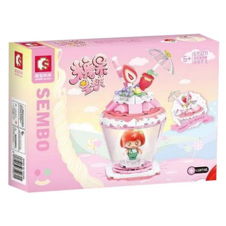 SEMBO 615011 non  KEM MÂM XÔI bộ đồ chơi xếp lắp ráp ghép mô hình Candy Planet Hành Tinh Kẹo Nghọt 144 khối
