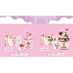 SEMBO 615011 non  KEM MÂM XÔI bộ đồ chơi xếp lắp ráp ghép mô hình Candy Planet Hành Tinh Kẹo Nghọt 144 khối