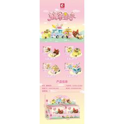 SEMBO 615004 non  KẸO QUE bộ đồ chơi xếp lắp ráp ghép mô hình Candy Planet Hành Tinh Kẹo Nghọt 148 khối