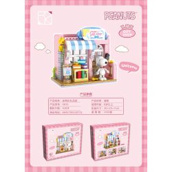 HSANHE CACO S015 non  CỬA HÀNG QUÀ TẶNG bộ đồ chơi xếp lắp ráp ghép mô hình Snoopy PEANUTS SNOOPY GIFT SHOP Chú Chó 430 khối
