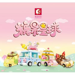 SEMBO 615002 non  MIẾNG MOUSSE NGỌT NGÀO bộ đồ chơi xếp lắp ráp ghép mô hình Candy Planet Hành Tinh Kẹo Nghọt 125 khối