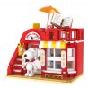 HSANHE CACO S013 non  CỬA HÀNG SÁCH bộ đồ chơi xếp lắp ráp ghép mô hình Snoopy PEANUTS SNOOPY BOOK STORE Chú Chó 379 khối