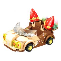 SEMBO 615001 non  BÁNH RÁN DÂU TÂY bộ đồ chơi xếp lắp ráp ghép mô hình Candy Planet Hành Tinh Kẹo Nghọt 131 khối