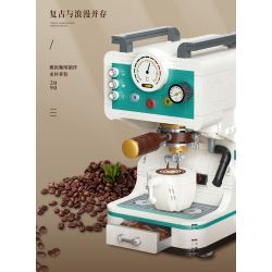 WEIGHT 2090 non  MÁY PHA CÀ PHÊ bộ đồ chơi xếp lắp ráp ghép mô hình COFFEE TIME 663 khối