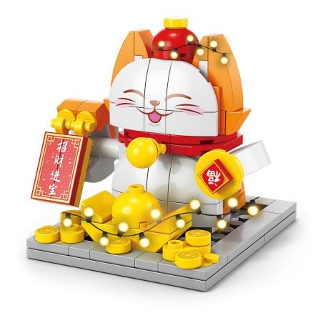 LELE BROTHER 8937-3 non  CON MÈO MAY MẮN bộ đồ chơi xếp lắp ráp ghép mô hình Seasonal Mùa Lễ Hội 153 khối