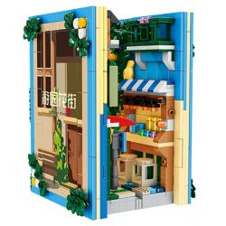 FAIR 6777 non  VƯỜN HOA ĐƯỜNG BOOKEND bộ đồ chơi xếp lắp ráp ghép mô hình STREETSCAPE 870 khối