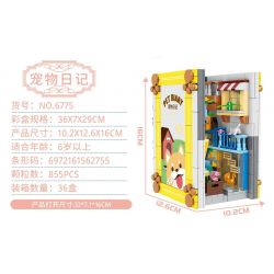 FAIR 6775 non  SỔ NHẬT KÝ THÚ CƯNG bộ đồ chơi xếp lắp ráp ghép mô hình STREETSCAPE 855 khối