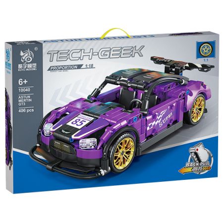 KUYU MOXING 10040 non  XE THỂ THAO MÀU TÍM LÙI tỷ lệ 1:18 bộ đồ chơi xếp lắp ráp ghép mô hình Mini Racing Pacemaker Đua Xe Mini 406 khối